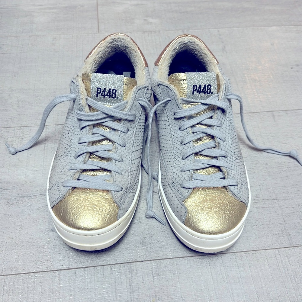 P448 Sneakers John Low Top in Bristol Gold Sherpa Lining size 38 (7.5/8)